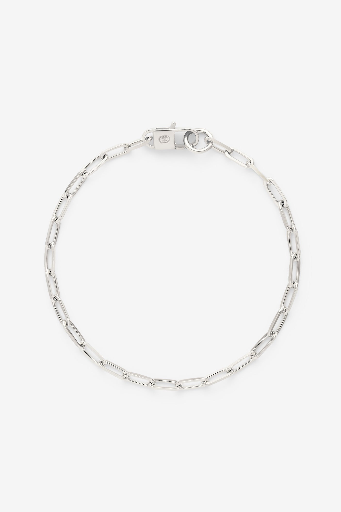 Silver Paper Clip Bracelet M