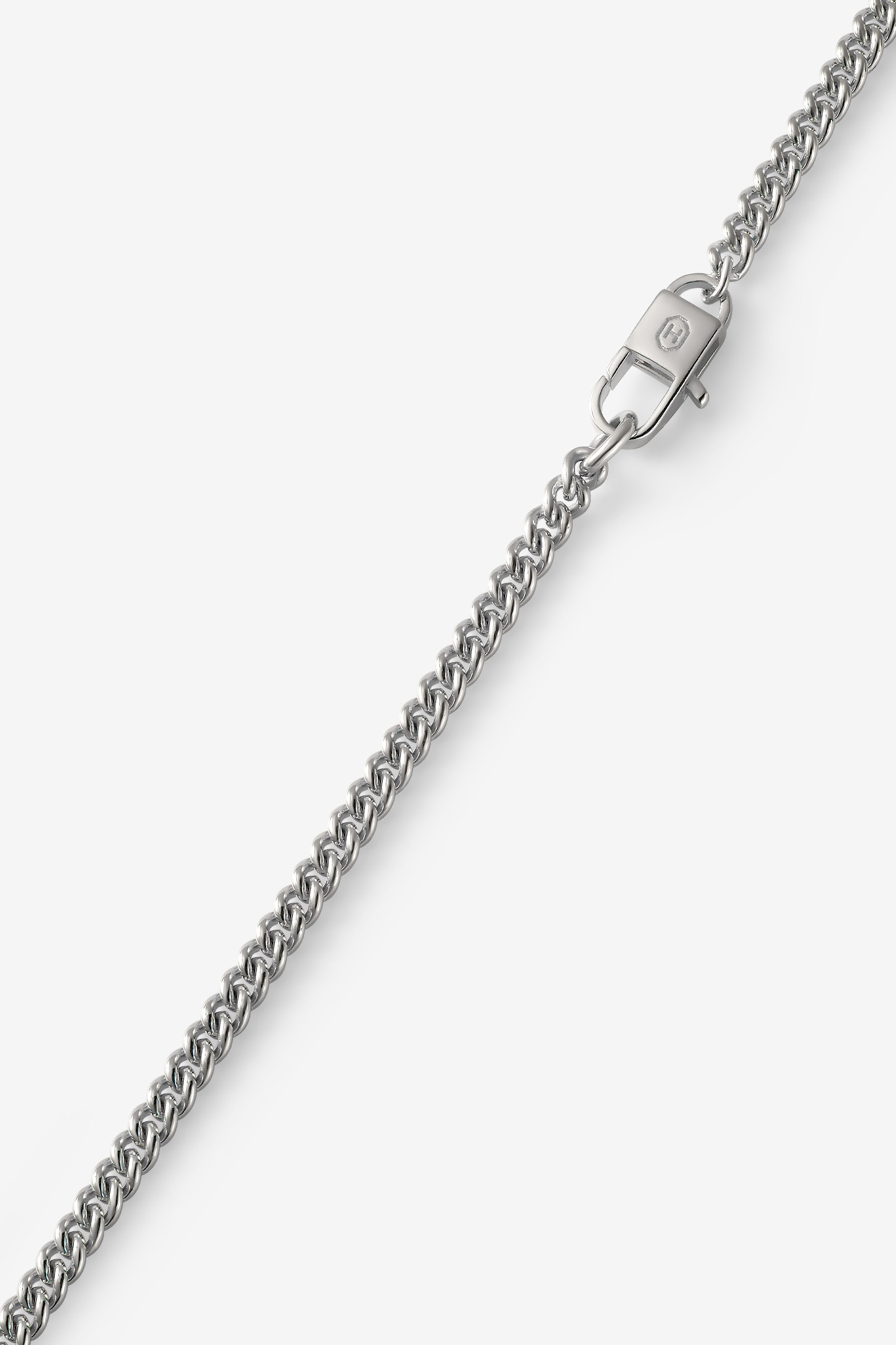 Silver Round Curb Bracelet M