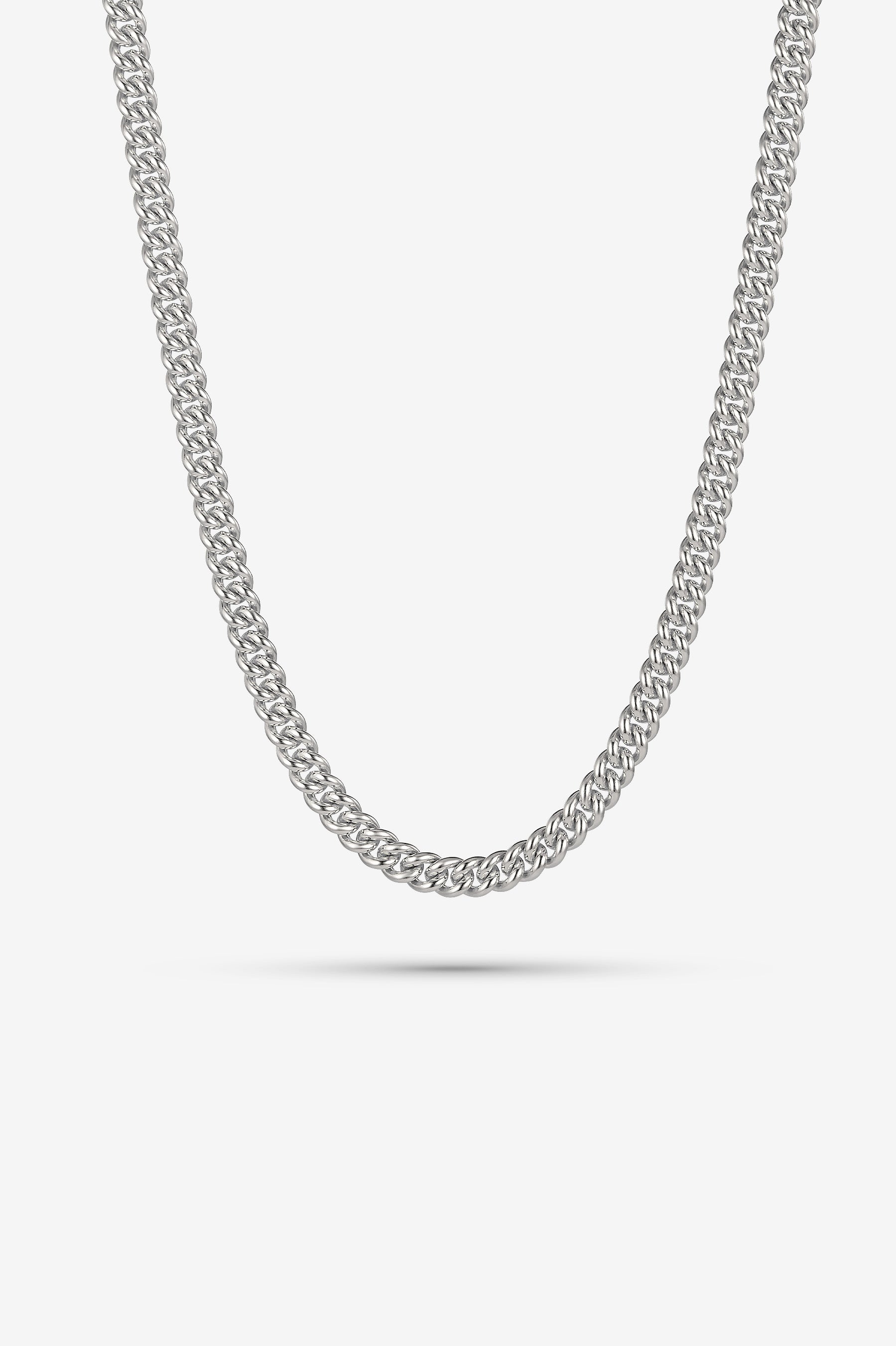 Silver Round Curb Chain L