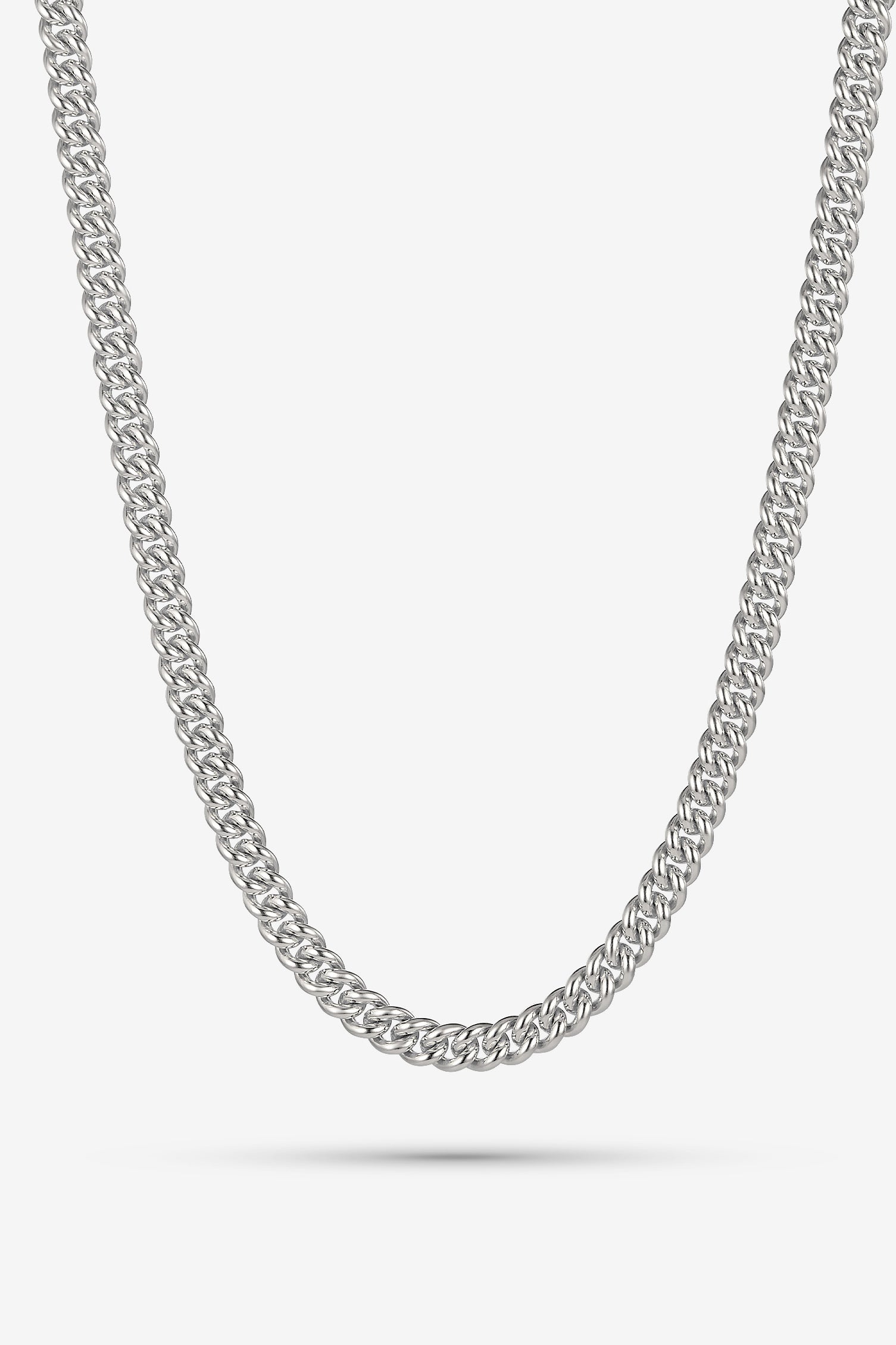 Silver Round Curb Chain L