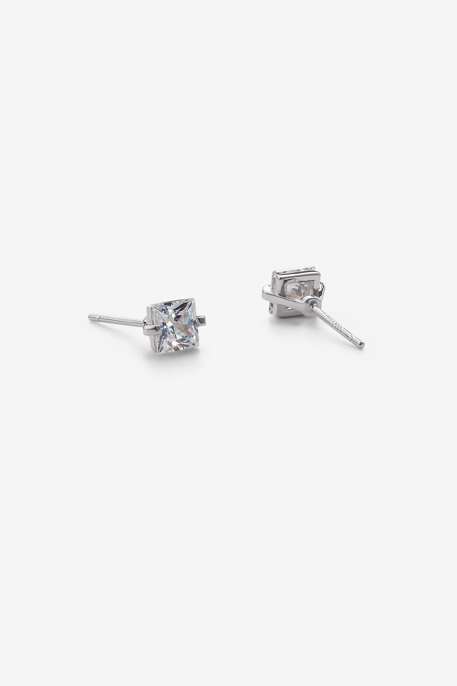 White Square Earrings S