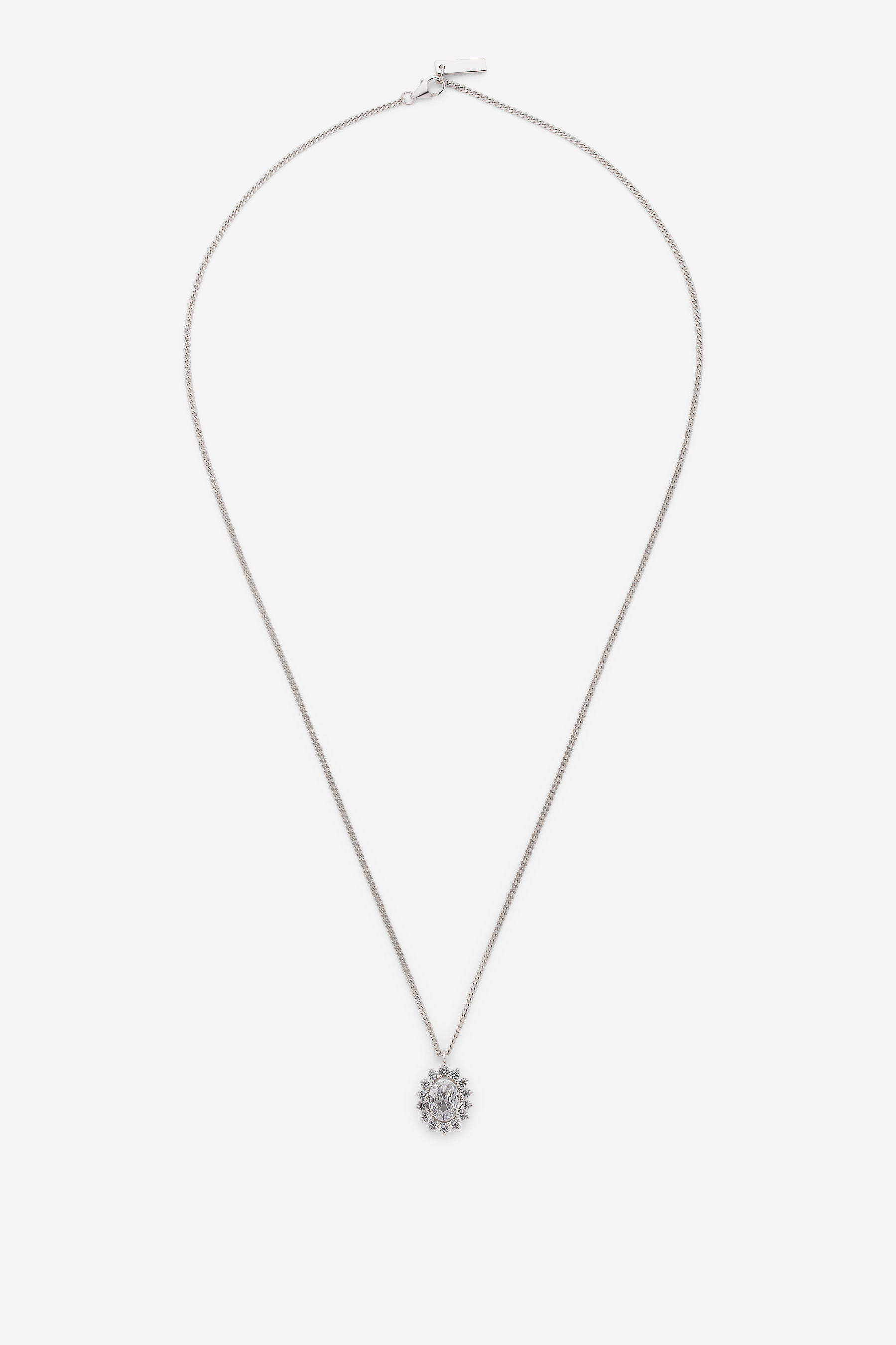 Silver Crown Stone Pendant