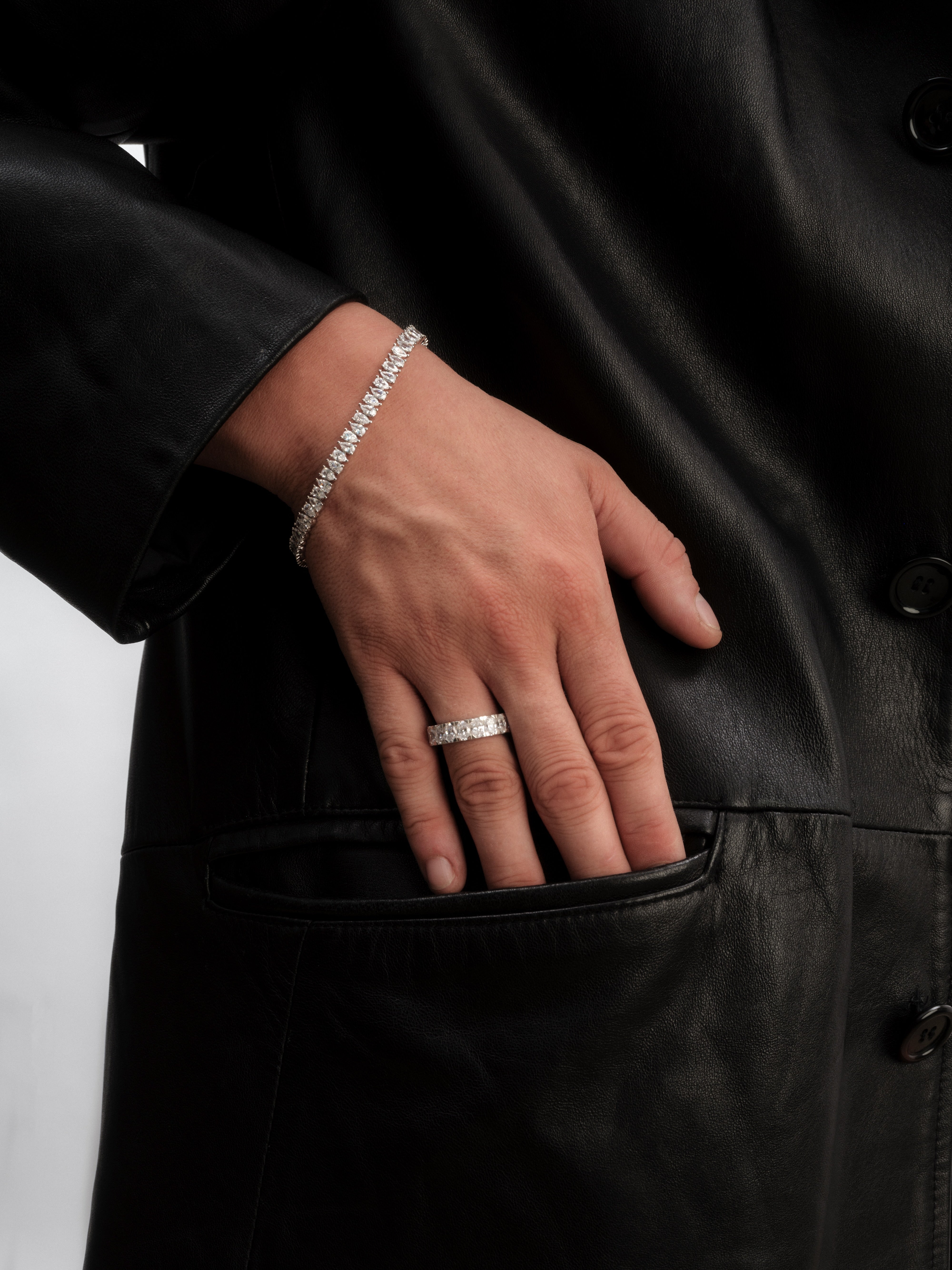 White Drop Tennis Bracelet