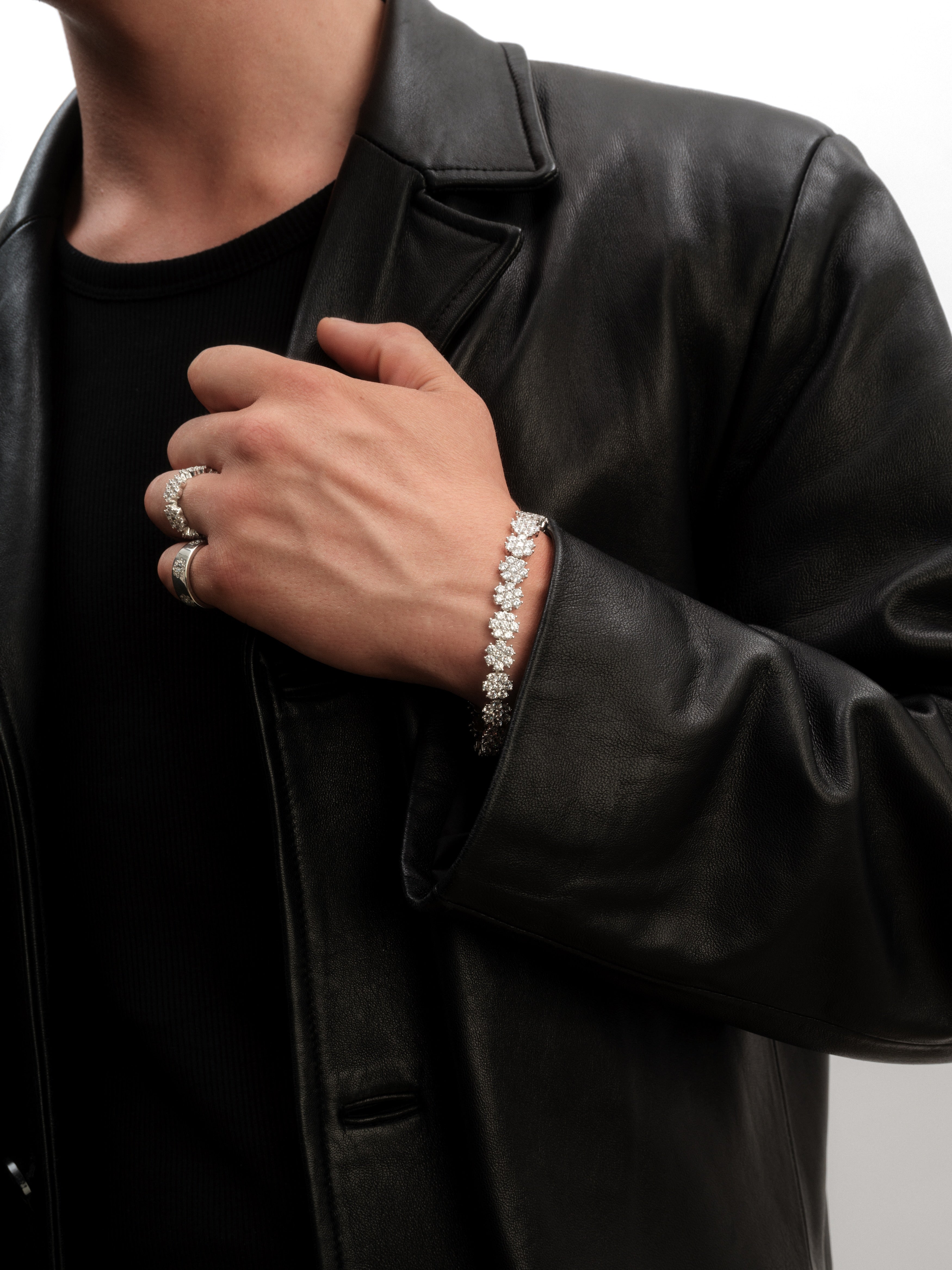 White Daisy Tennis Bracelet