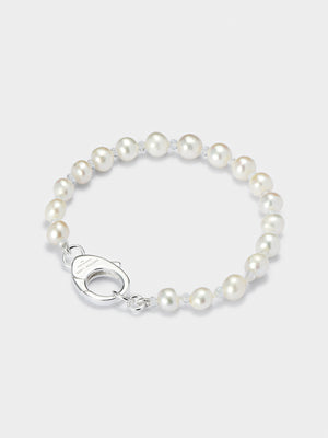 White Crystal Pearl Bracelet
