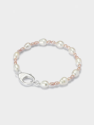 Pink & White Oval Pearl Bracelet