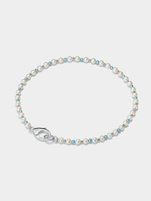 Selfridges Exclusive Blue & White Pebbles Pearl Chain