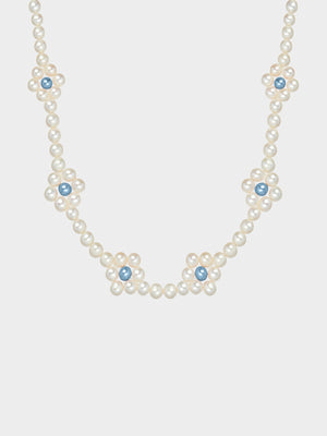 Blue Daisy Pearl Chain