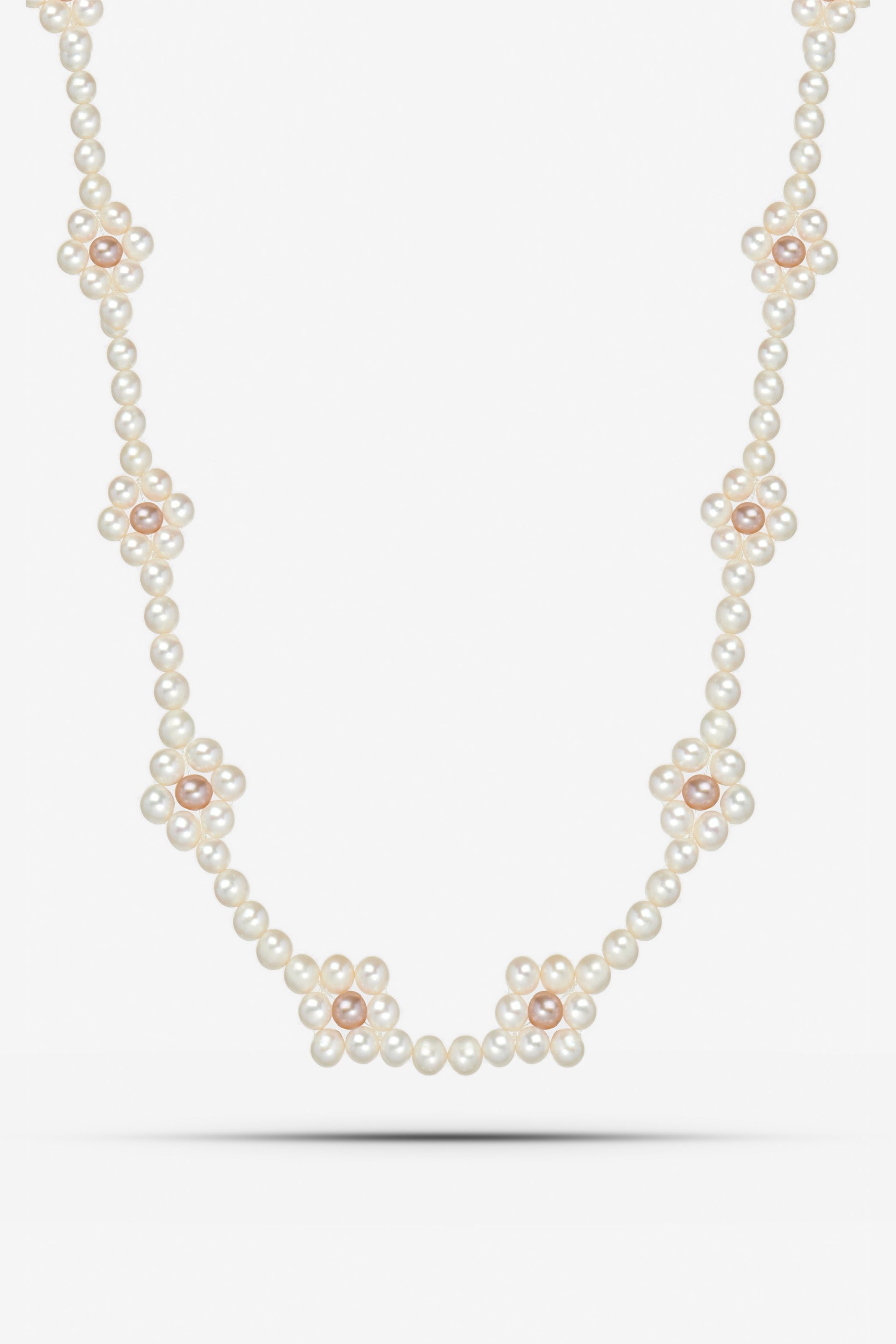 White and Pink Daisy Pearl Chain