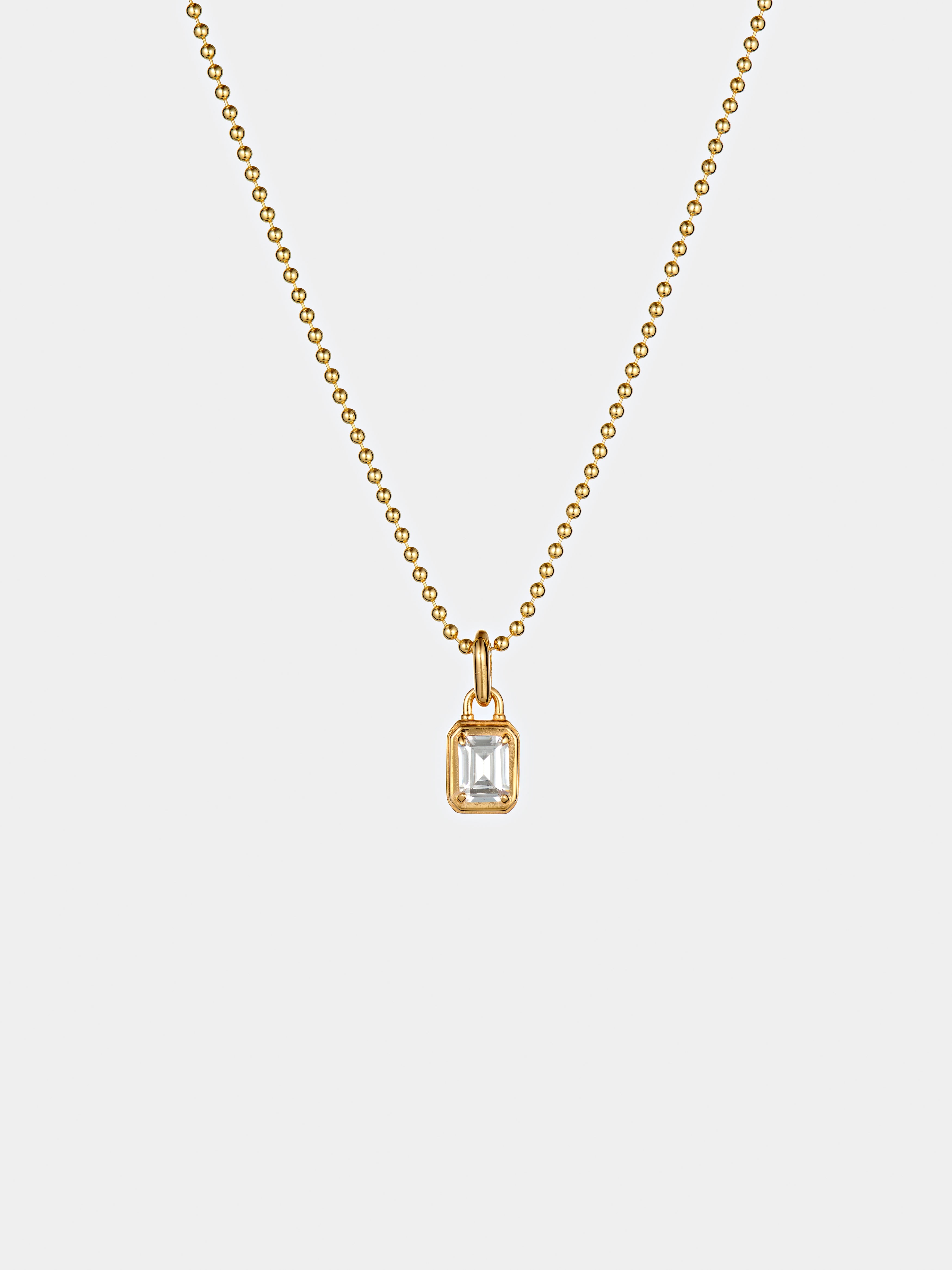 Gold White Mini Solitaire Pendant