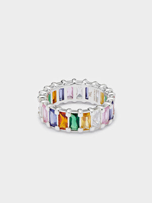 Multicoloured Baguette Eternity Ring