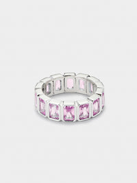 AW23 Pink Emerald Cut Eternity Ring