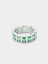 AW23 Green Emerald Cut Eternity Ring
