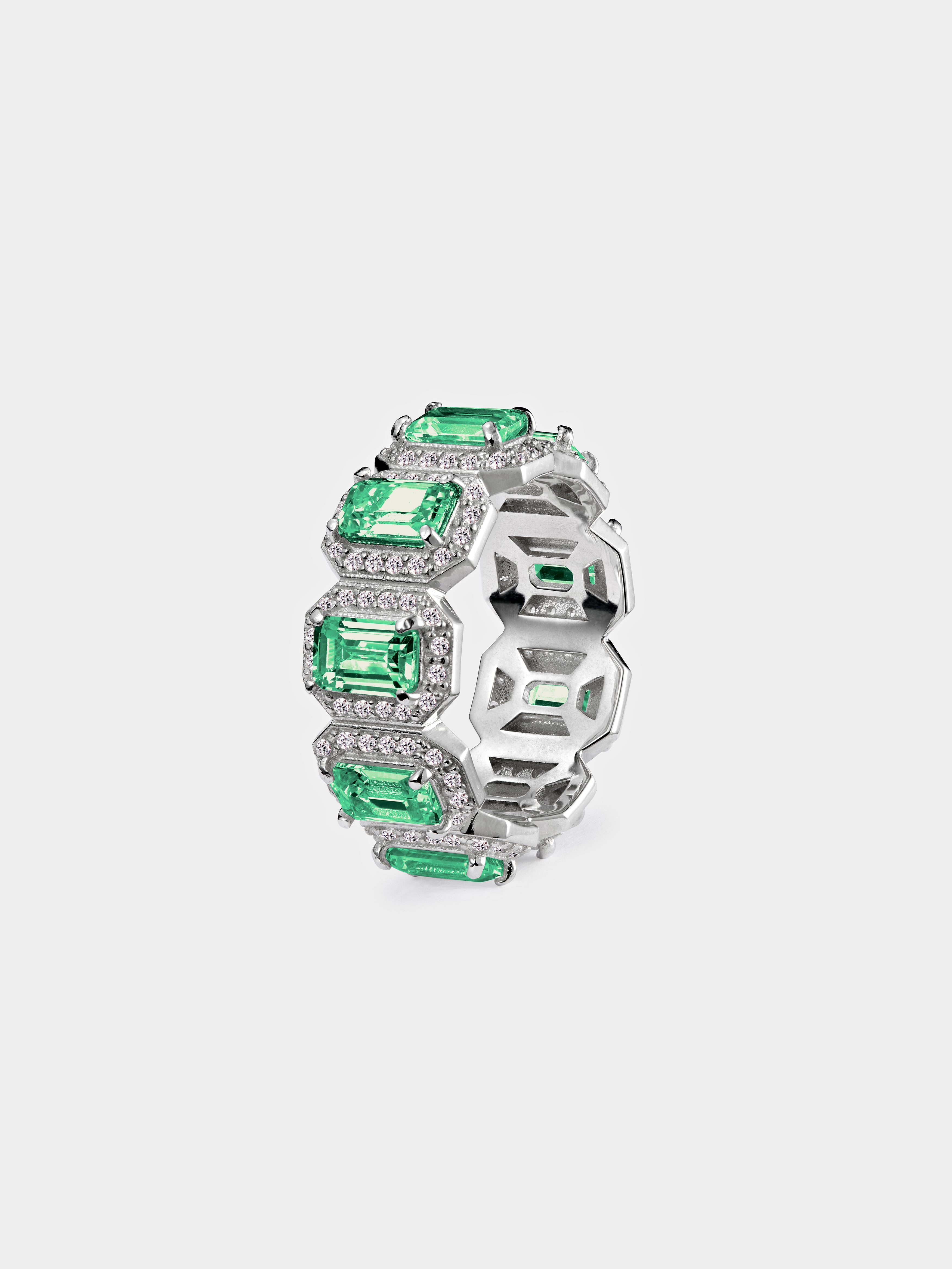 Green Crown Eternity Ring