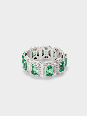 Green Crown Eternity Ring