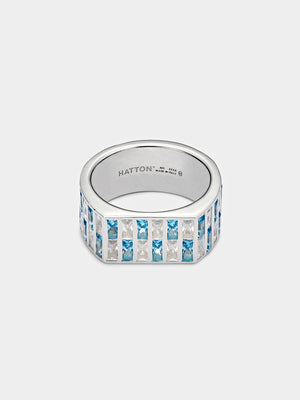 White and Aquamarine Mirage Ring