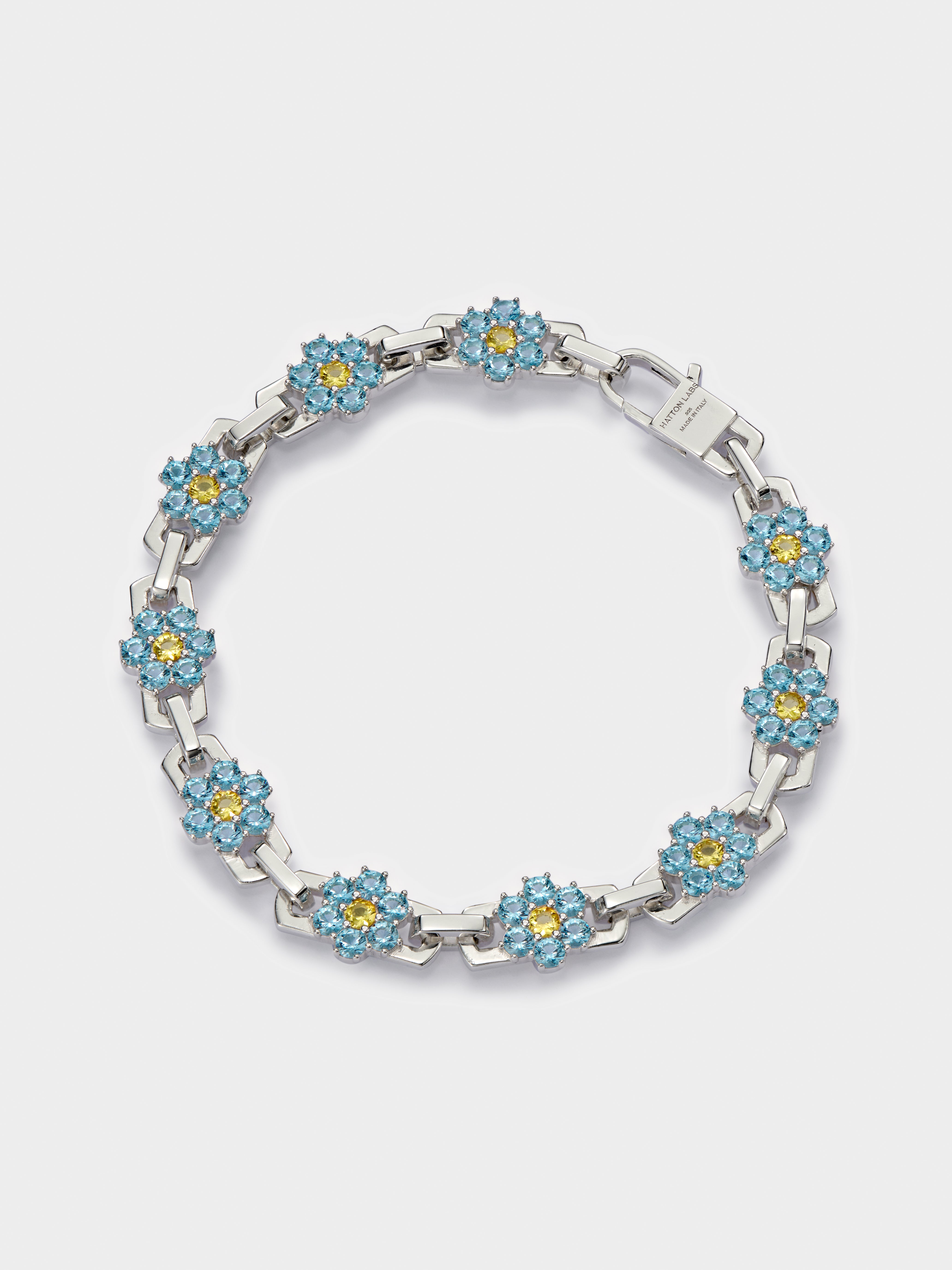 Topaz and Yellow Daisy Bracelet