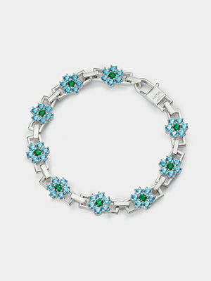 Topaz and Emerald Daisy Bracelet