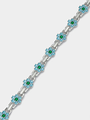 Topaz and Emerald Daisy Bracelet