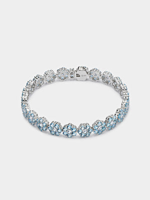 Topaz and White Daisy Tennis Bracelet