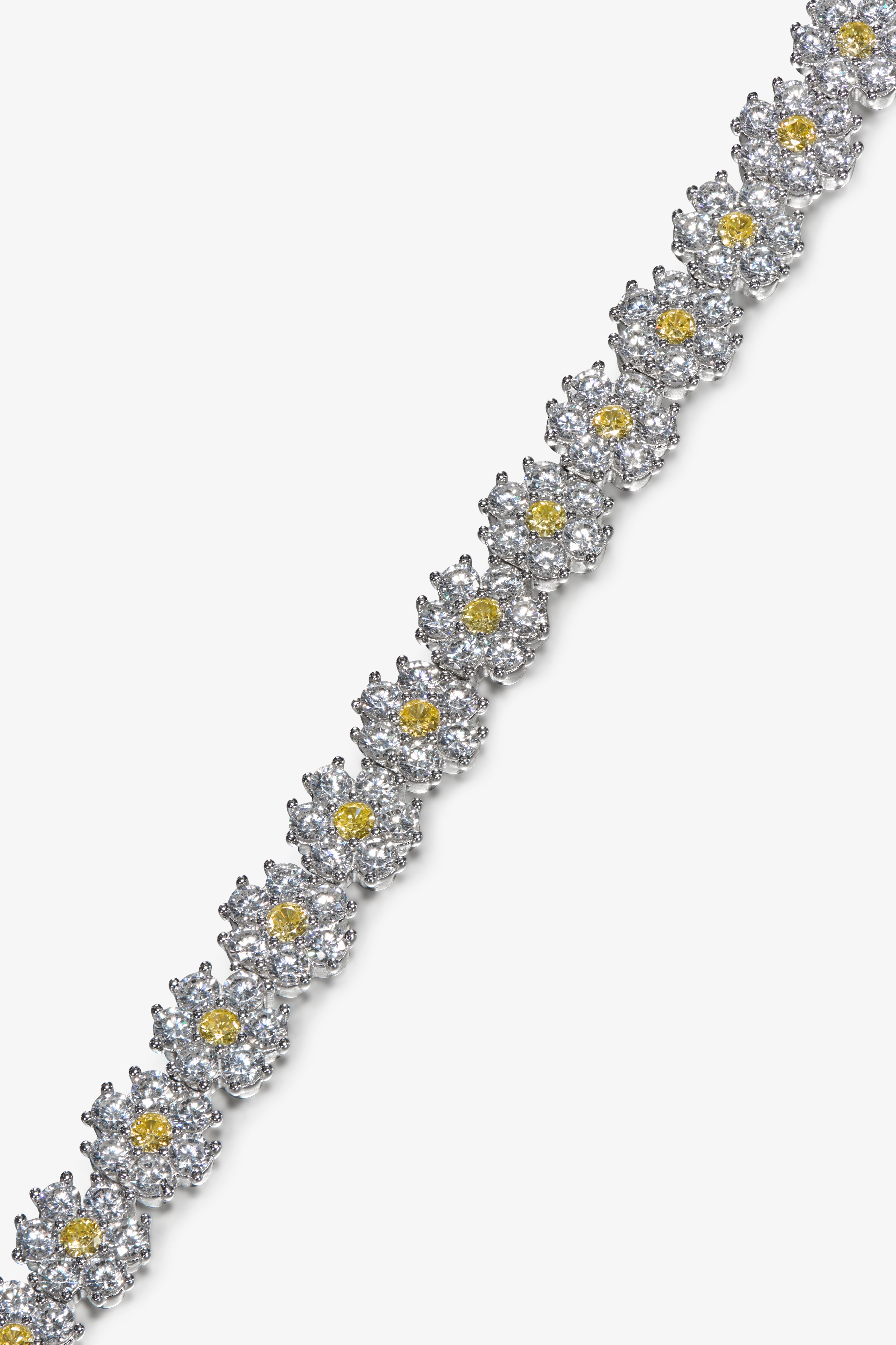 White and Yellow Daisy Tennis Bracelet
