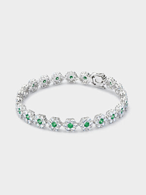 Green Daisy Tennis Bracelet