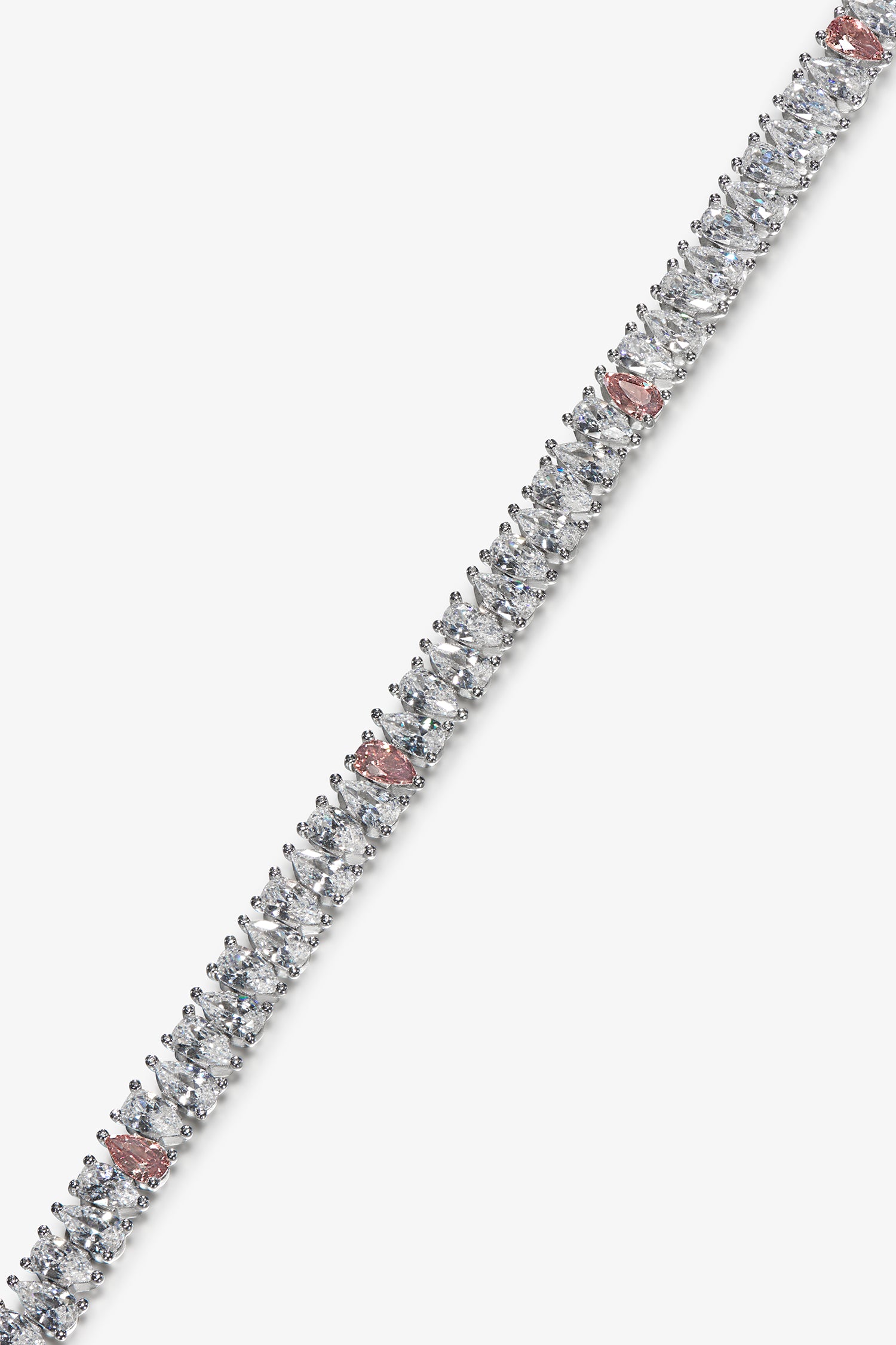 White and Morganite Drop Tennis Bracelet