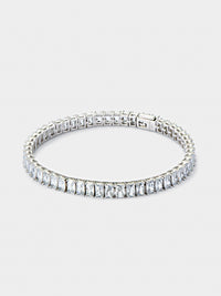 AW23 White Emerald Cut Tennis Bracelet