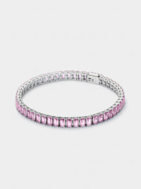AW23 Pink Emerald Cut Tennis Bracelet