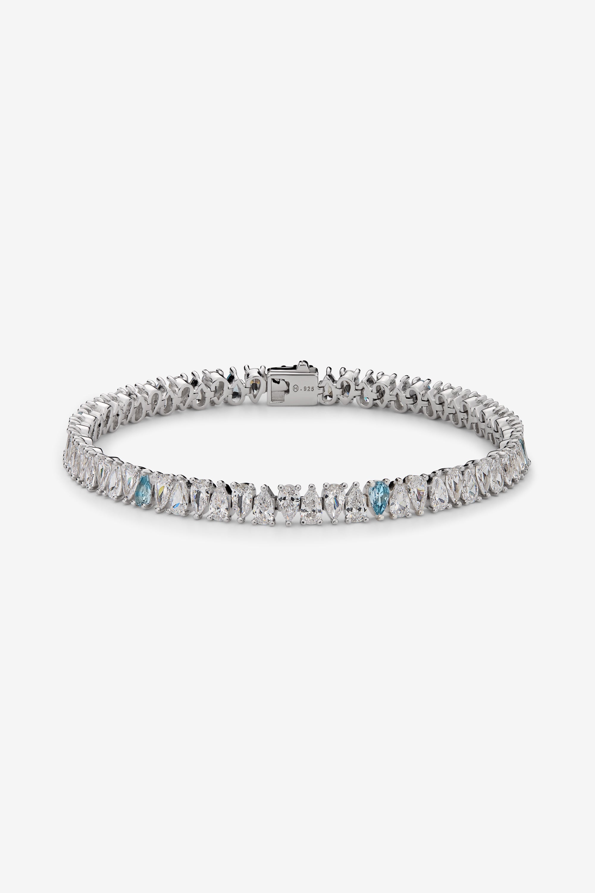 White and Topaz Drop Tennis Bracelet