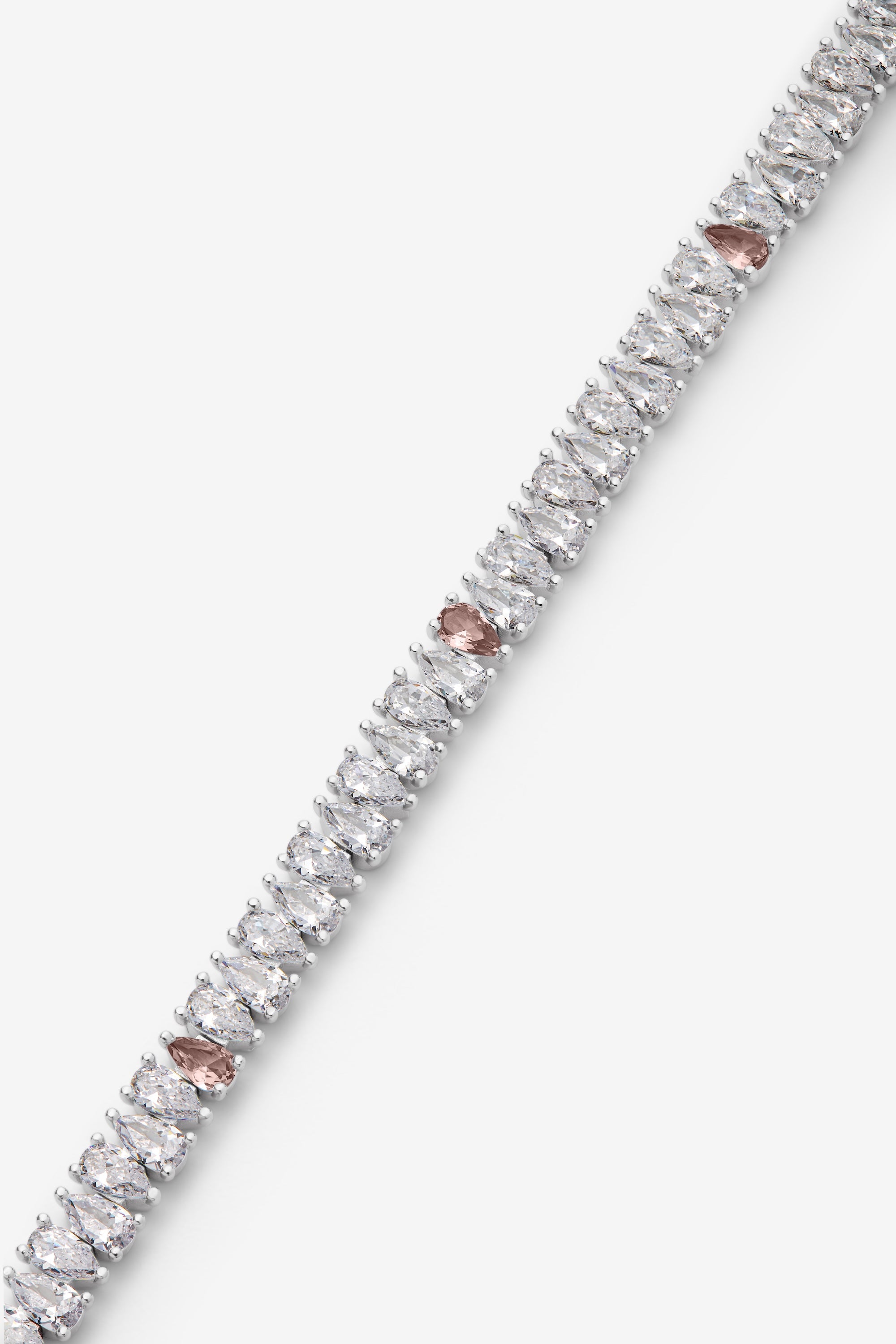 White and Morganite Drop Tennis Bracelet