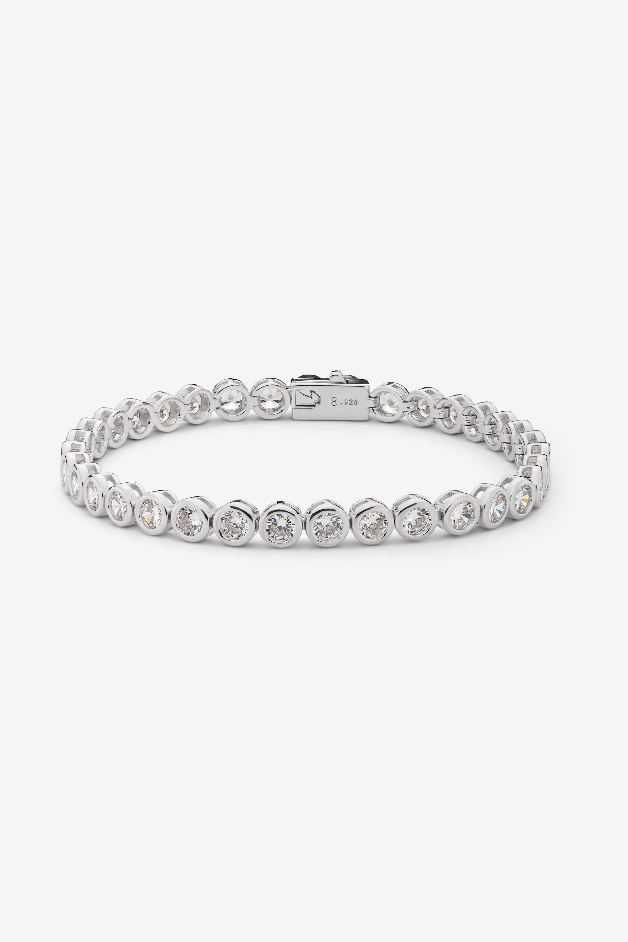 White Bezel Tennis Bracelet
