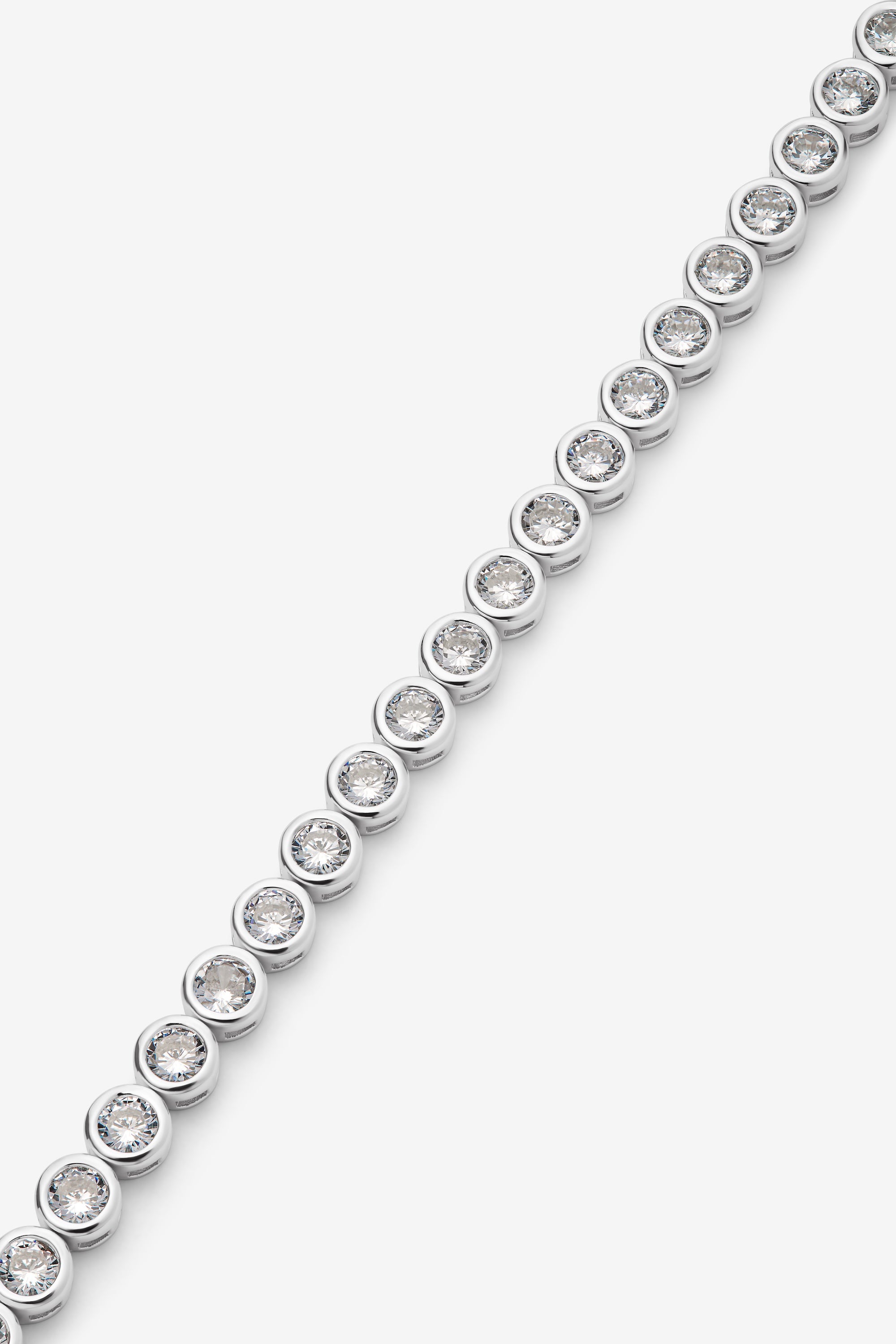 White Bezel Tennis Bracelet