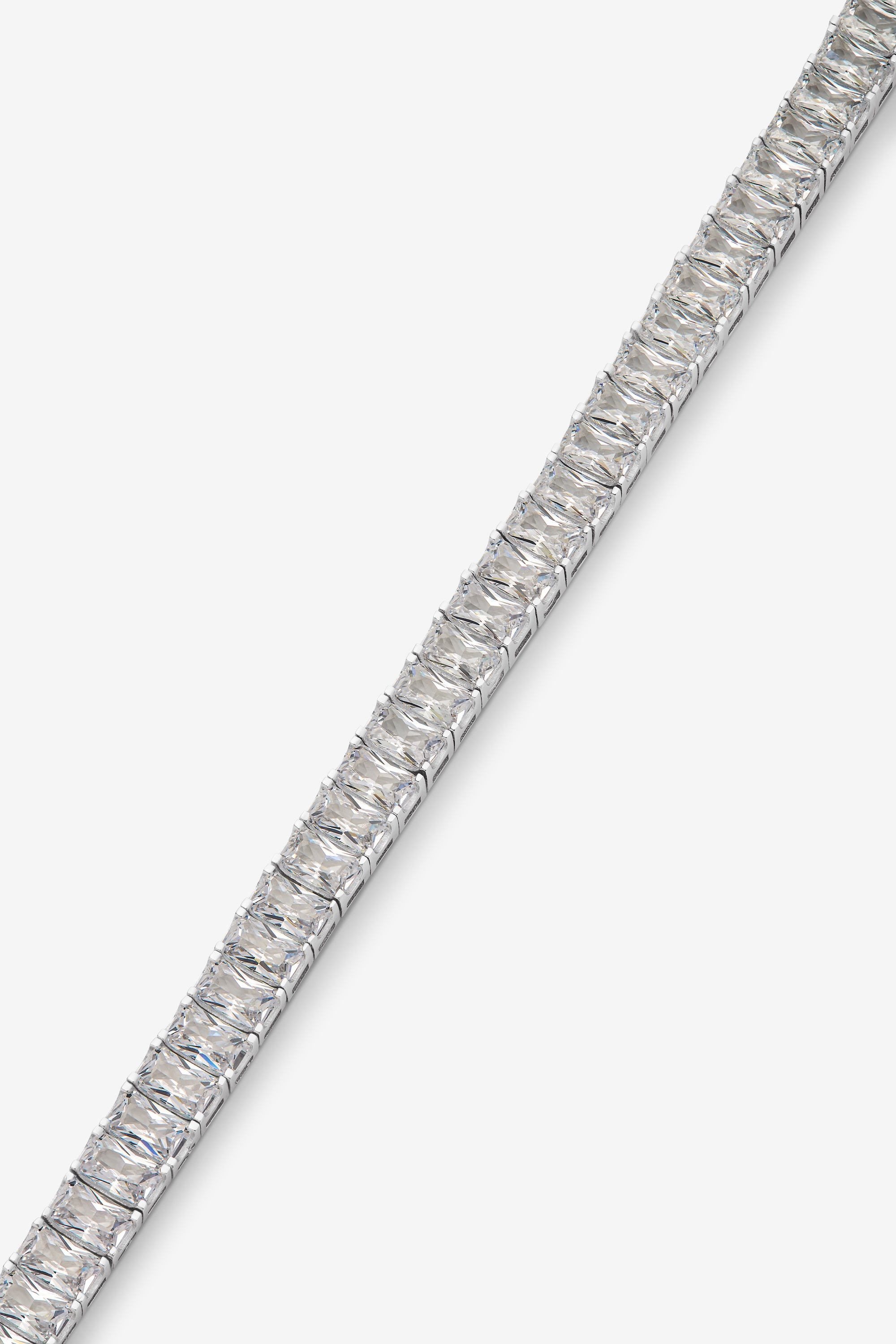 White Baguette Tennis Bracelet
