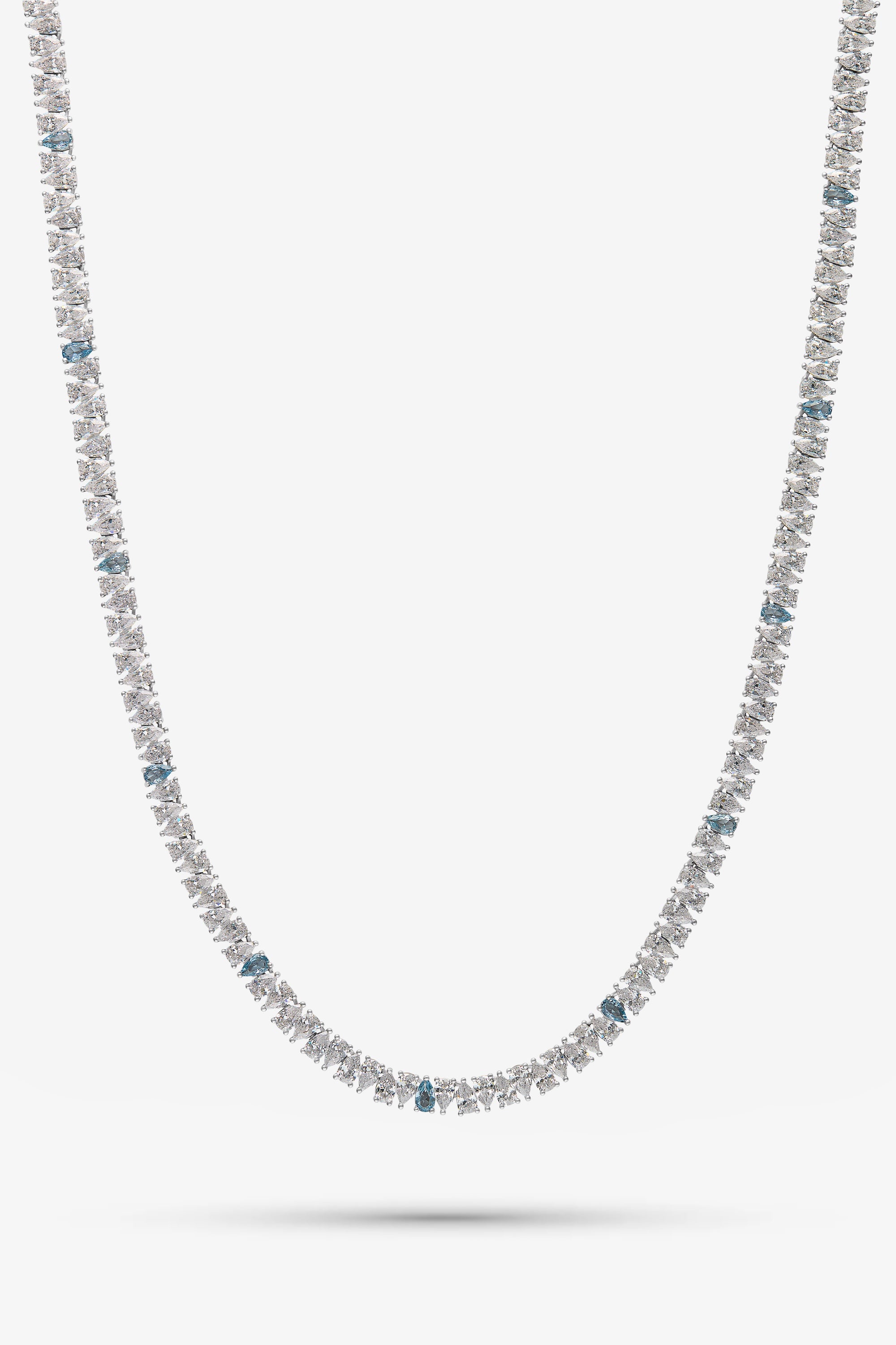 White and Topaz Drop Tennis Chain