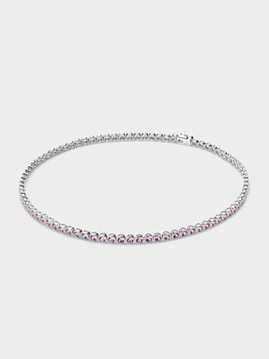 Round Pink Tennis Chain