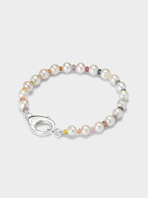 Rainbow Gradient Crystal Pearl Bracelet