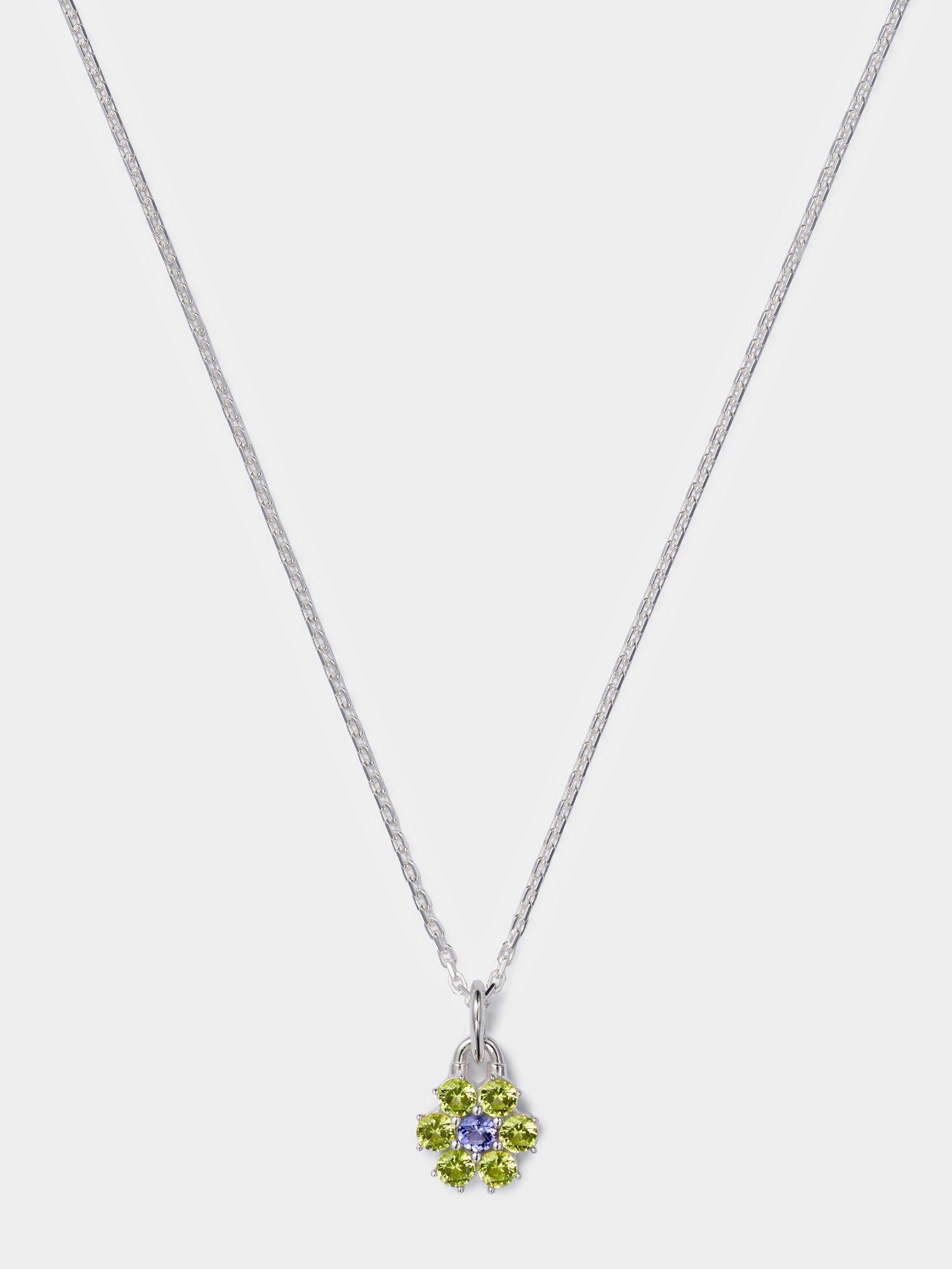 Peridot and Tanzanite Daisy Pendant