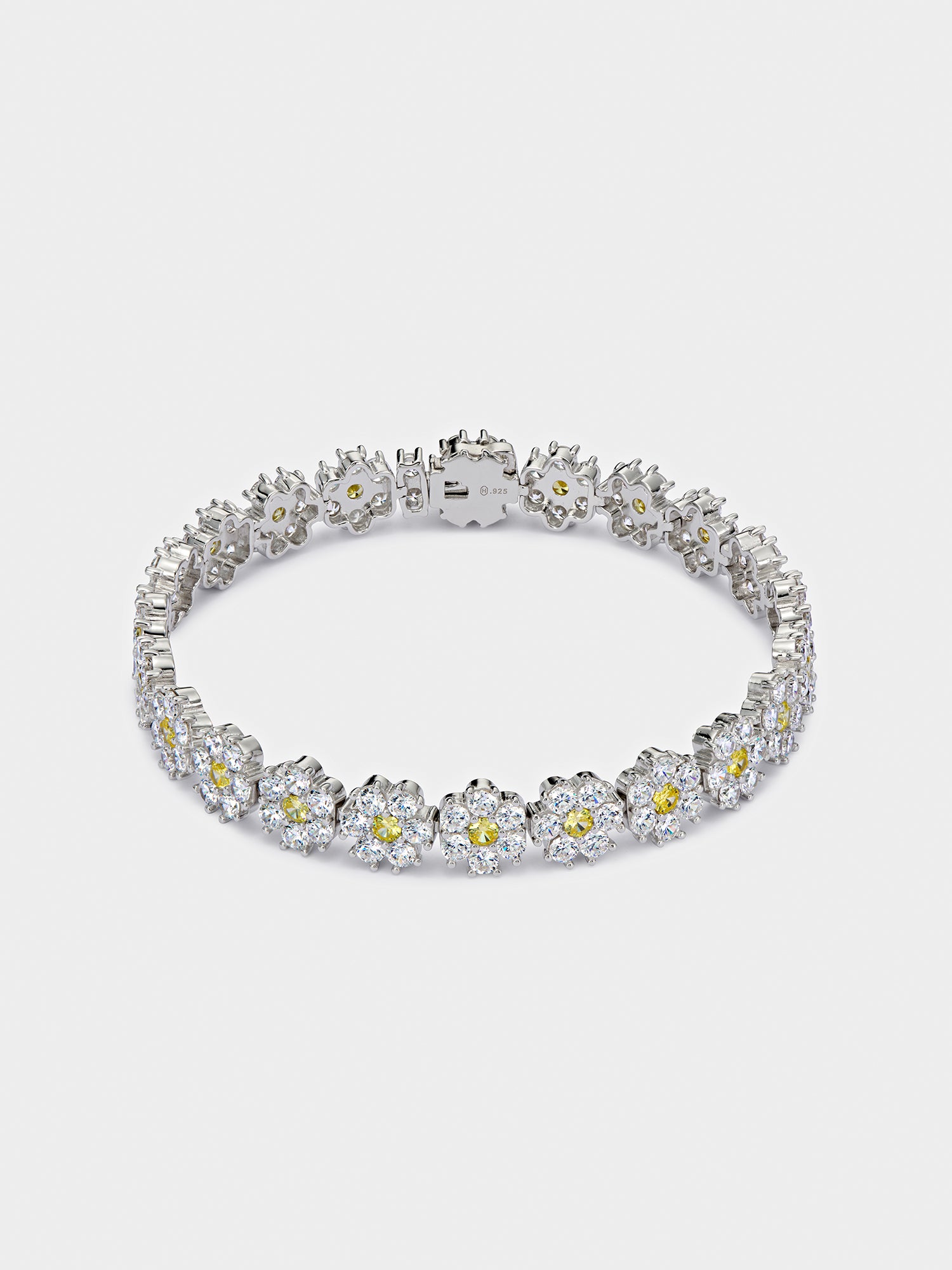 White and Yellow Daisy Tennis Bracelet