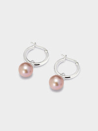 AW23 Pink Pearl Hoop Earrings