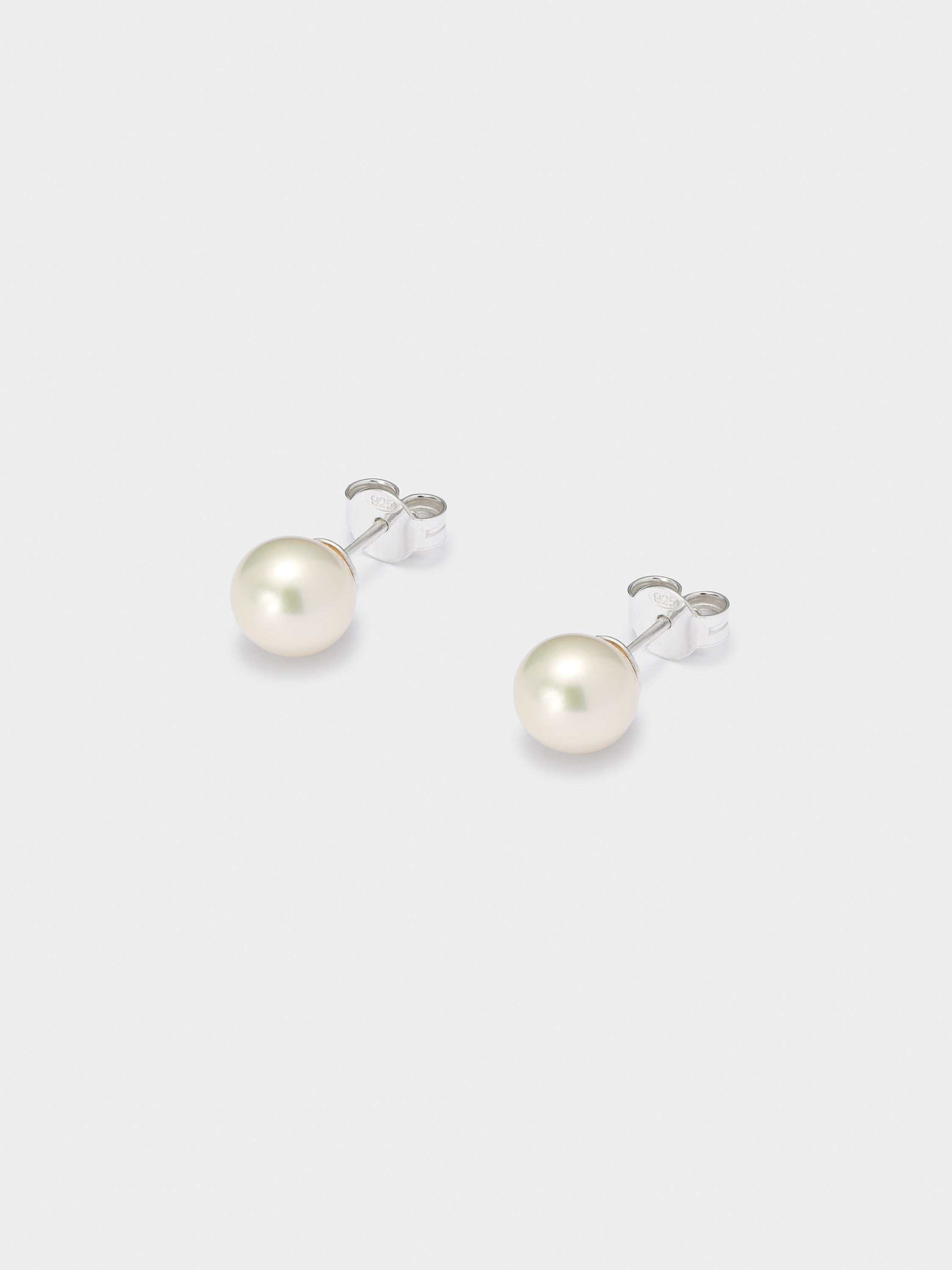 White Pearl Stud Earrings